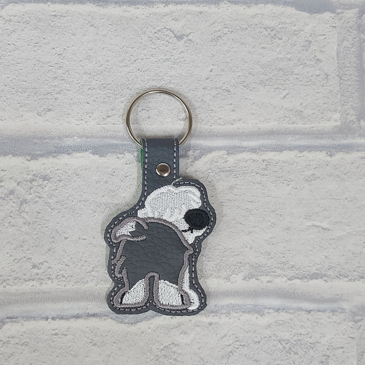 Handmade Vinyl Keyring - Dog - Old English Sheepdog