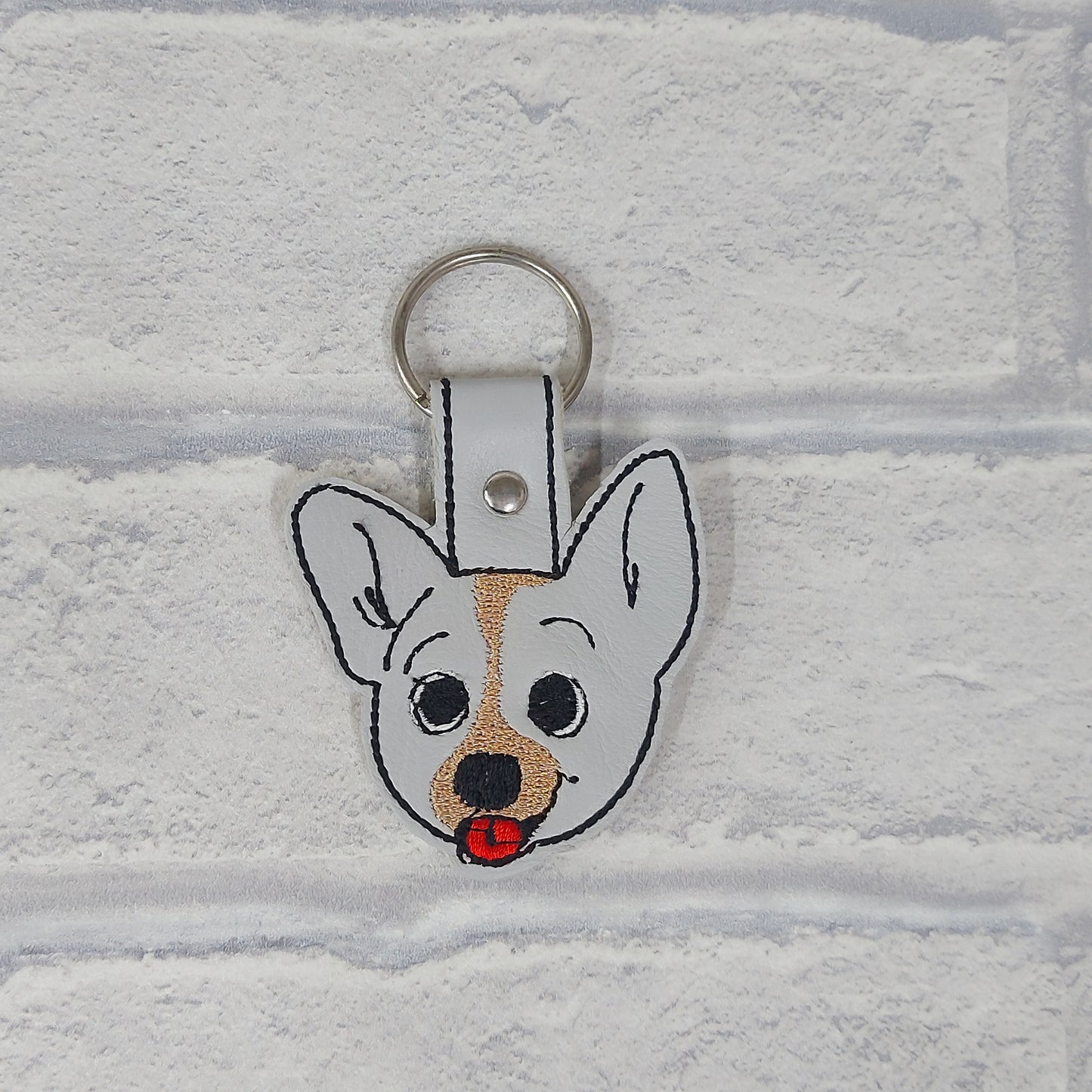 Handmade Vinyl Keyring - Dog - Fun Corgi