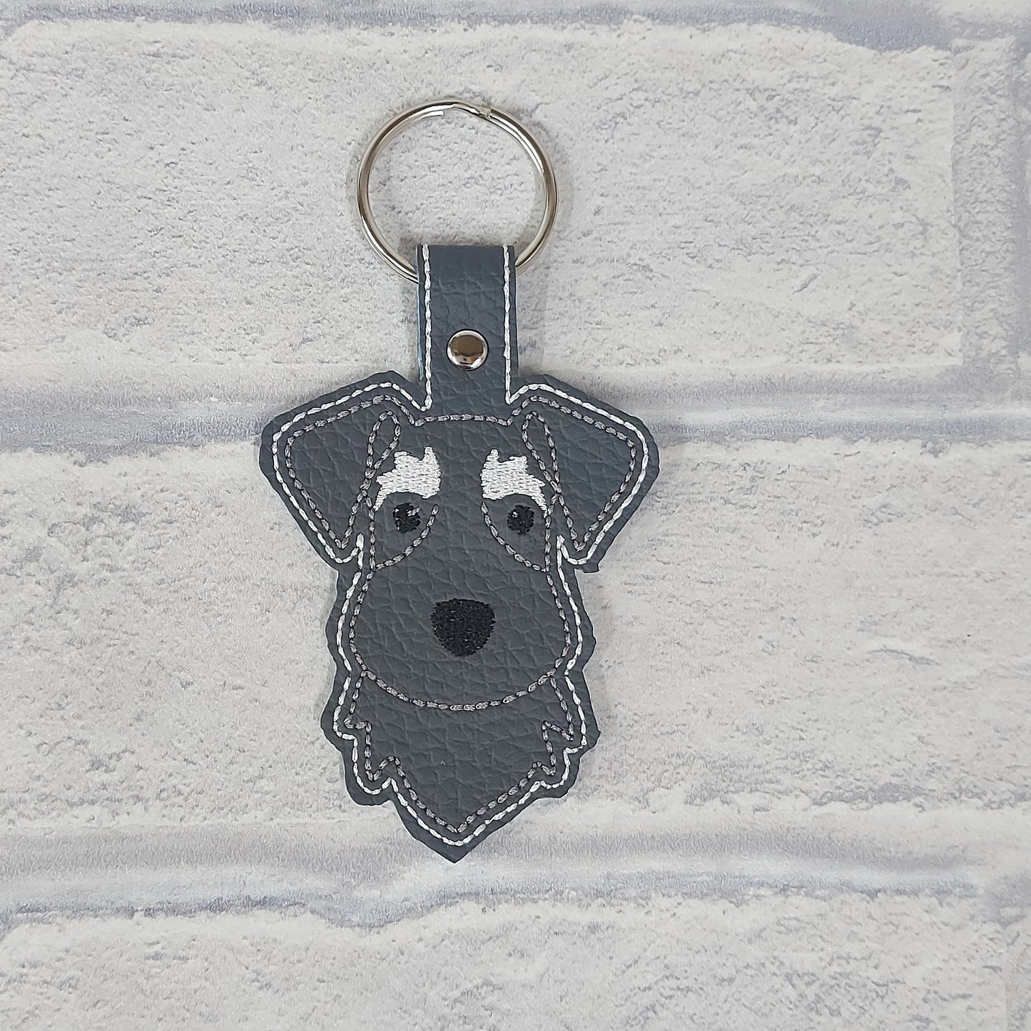 Handmade Vinyl Keyring - Dog - Schnauzer