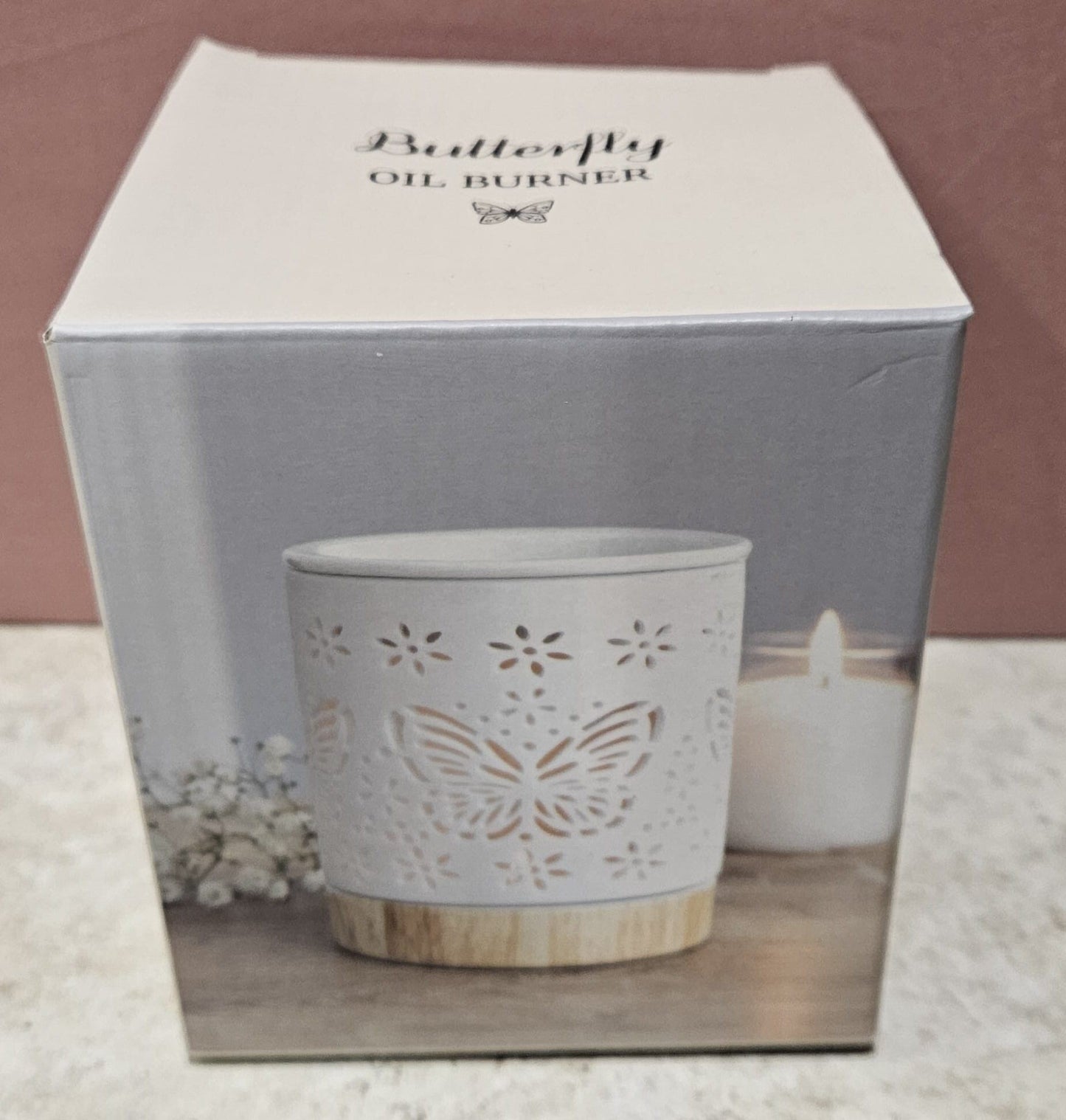 Wax Melt Burner - Ceramic with Butterfly cutout