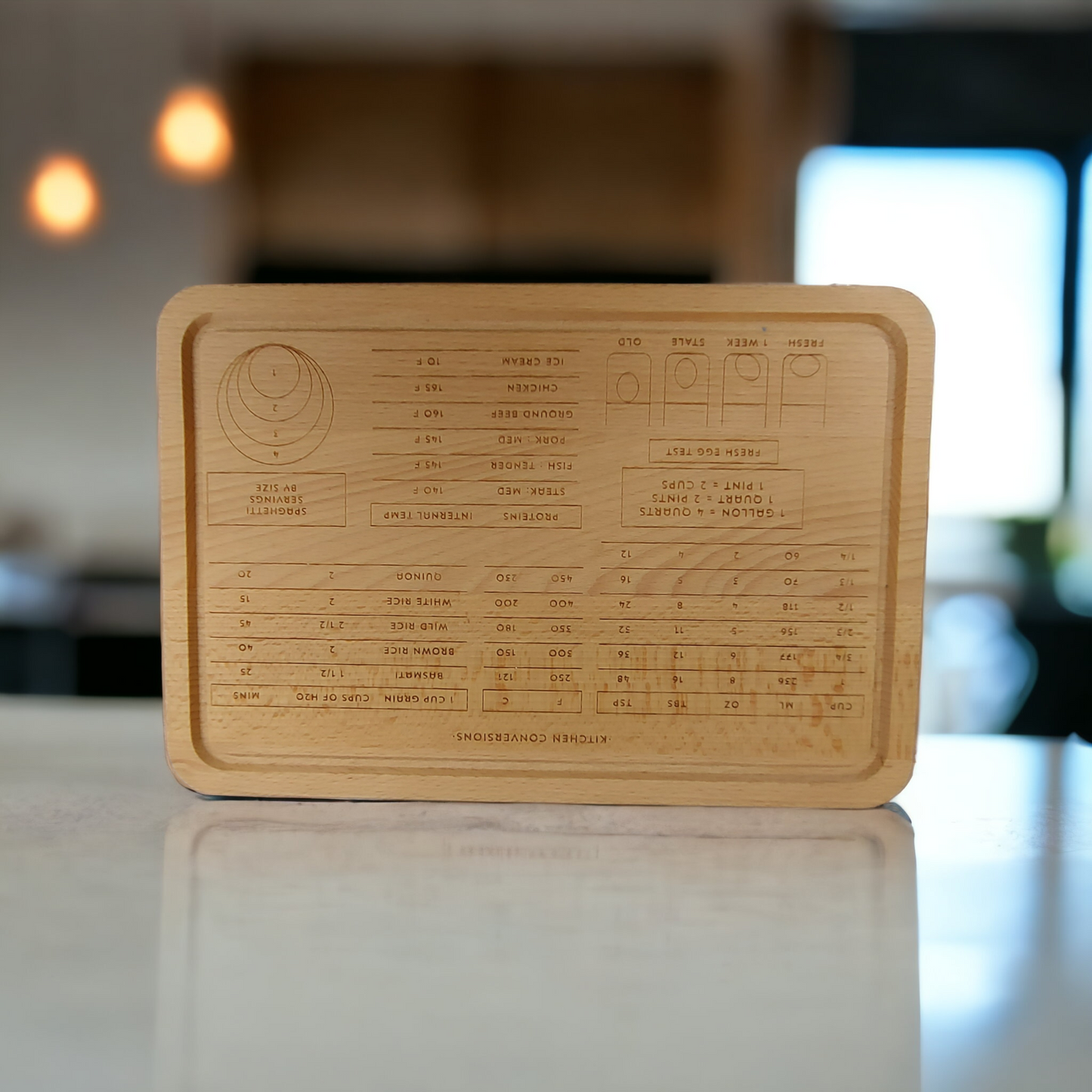 Beech Chopping Board Medium Rectangle - engraved Kitchen Conversions