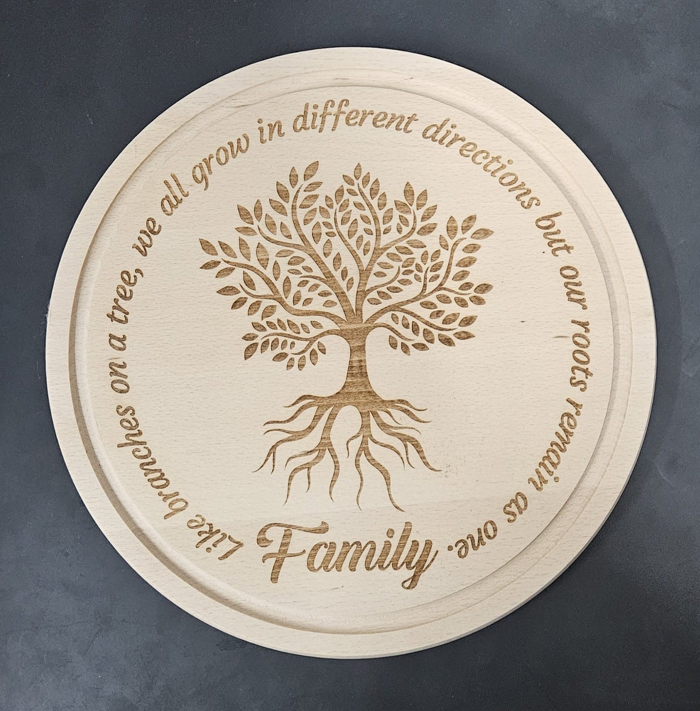 Beech Chopping Board 300mm - engraved Family Tree
