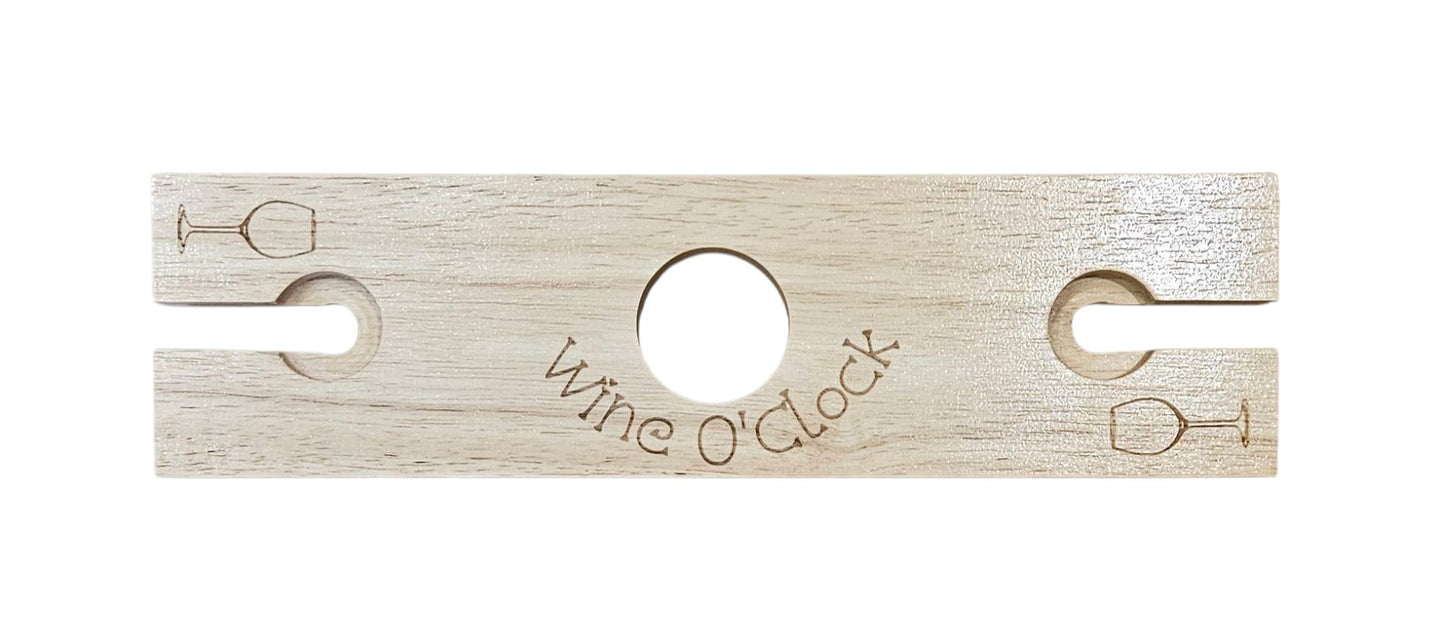 2 person Wine / Glasses Holder - Wine O'Clock