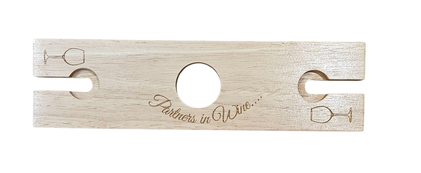 2 person Wine / Glasses Holder - Partners in Wine