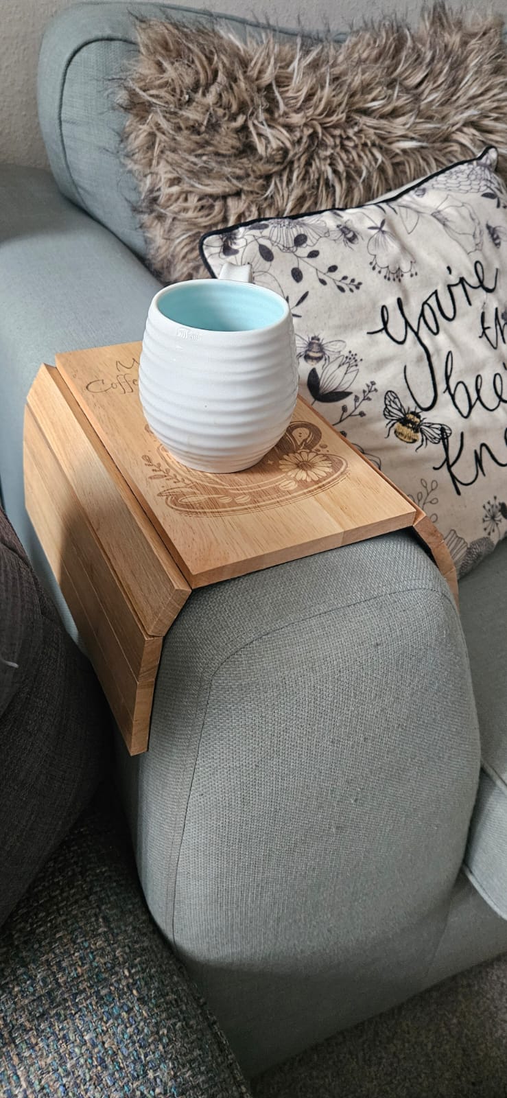 Personalised Flexible Sofa Tray - Mum's Coffee & Biscuits