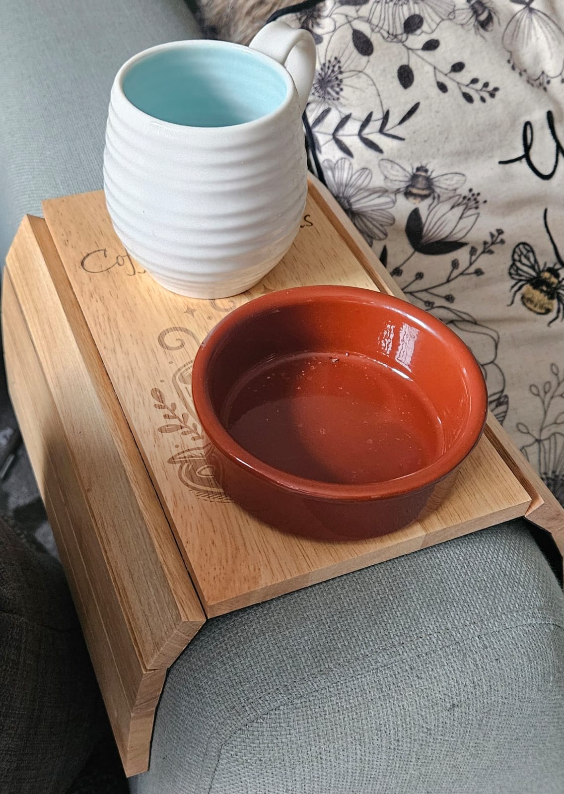 Personalised Flexible Sofa Tray - Mum's Coffee & Biscuits