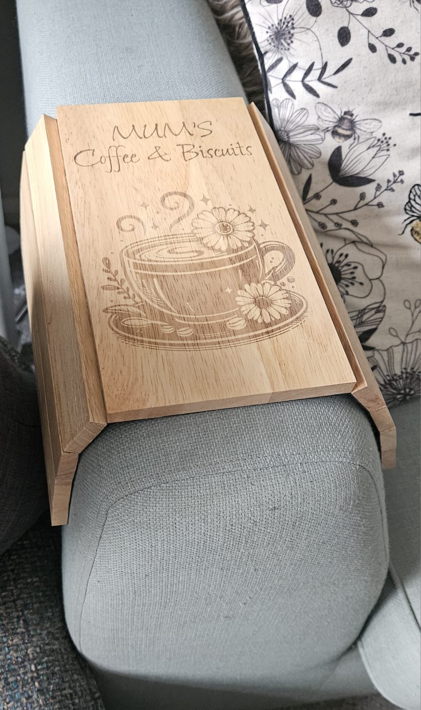Personalised Flexible Sofa Tray - Mum's Coffee & Biscuits