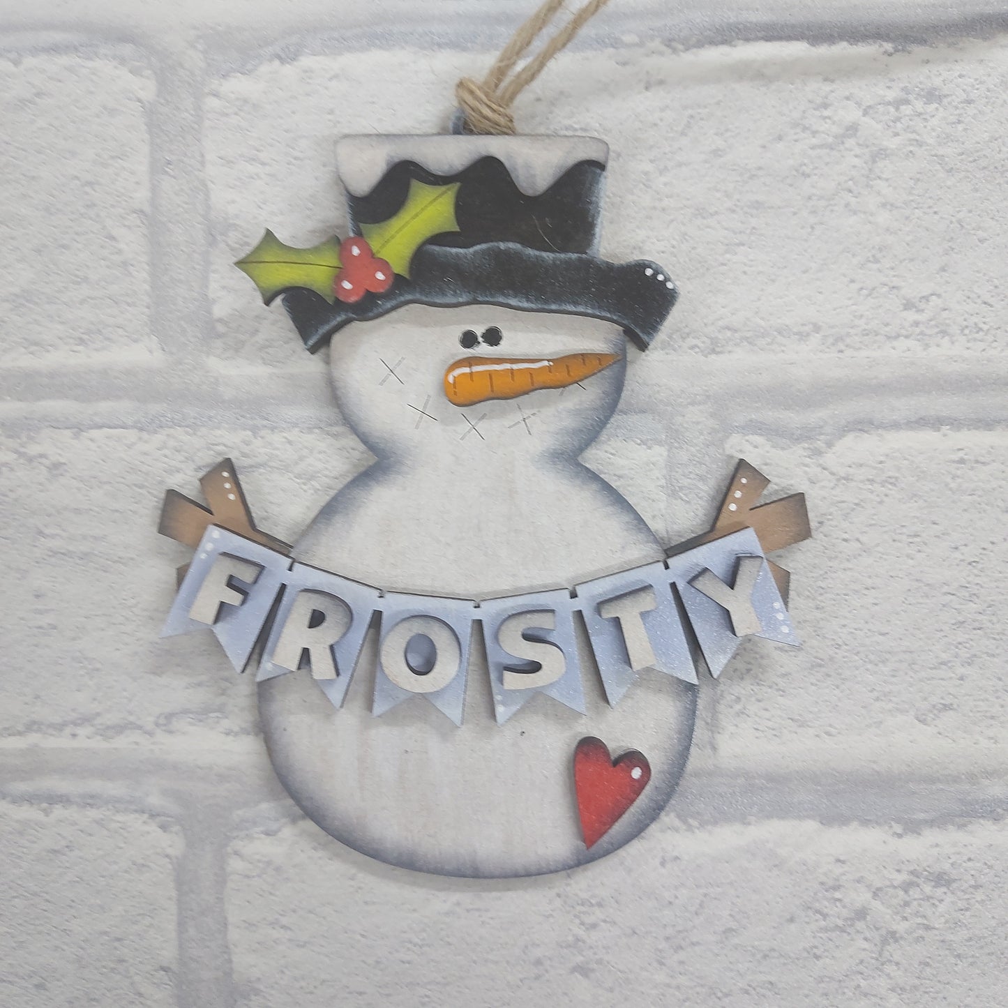 PAINTABLE MDF BLANK KIT - Christmas Ornament - Snowman Frosty