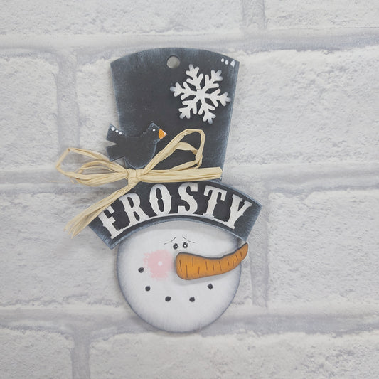 PAINTABLE MDF BLANK KIT - Christmas Ornament - Frosty Snowman