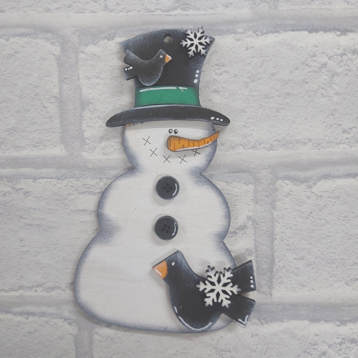 PAINTABLE MDF BLANK KIT - Christmas Ornament - Snowman with Bird