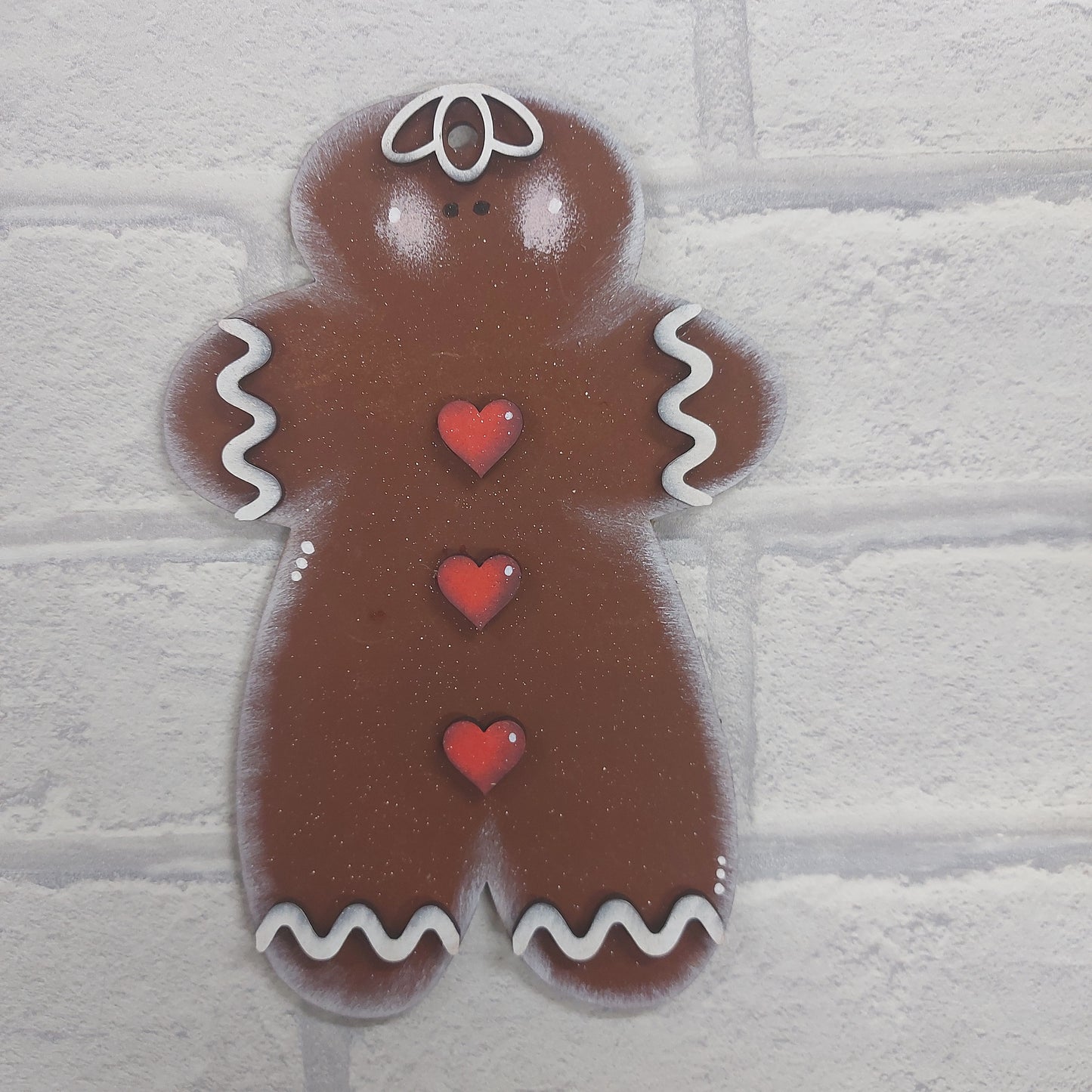 PAINTABLE MDF BLANK KIT - Christmas Ornament - Large Gingerbread hearts