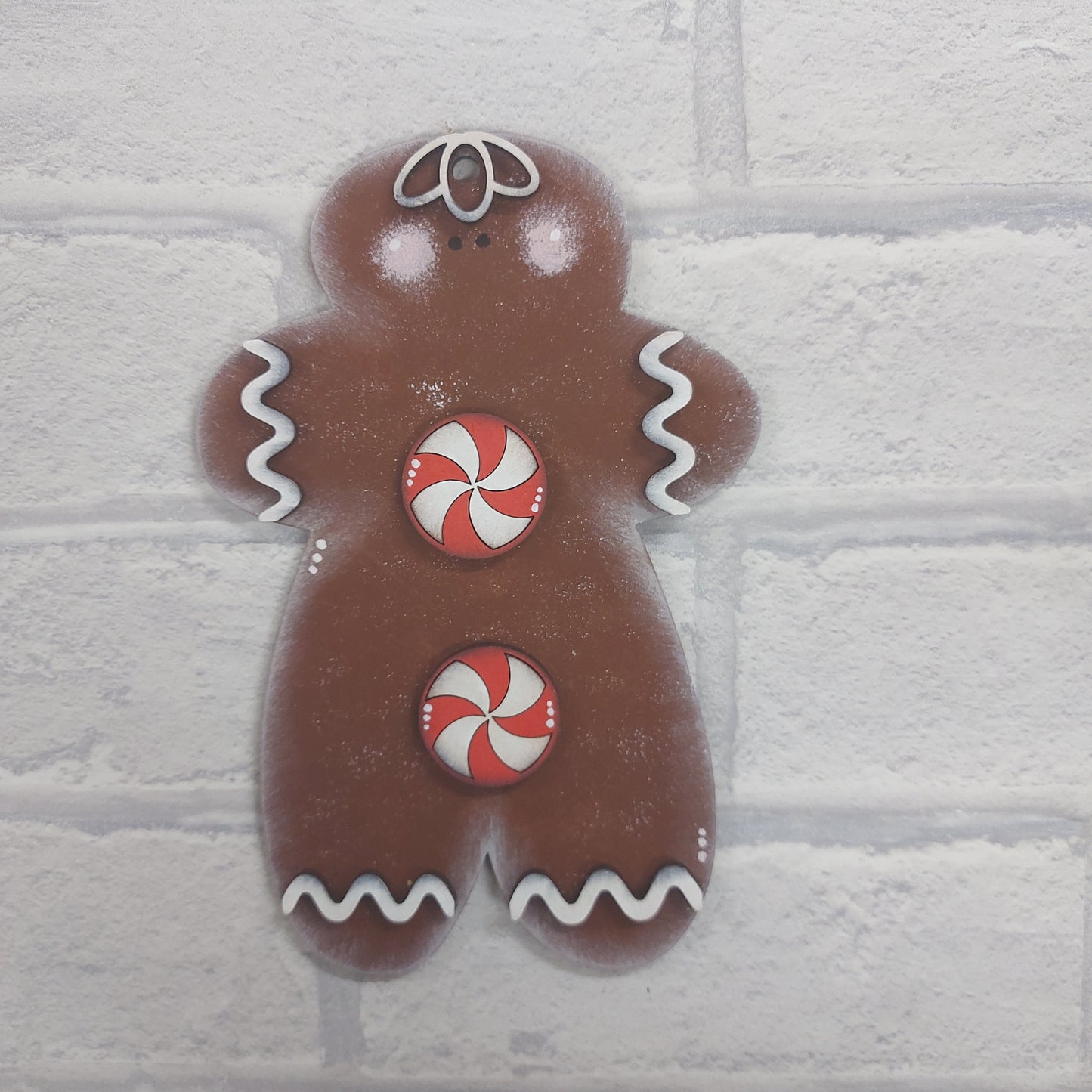 PAINTABLE MDF BLANK KIT - Christmas Ornament - Large Gingerbread swirl