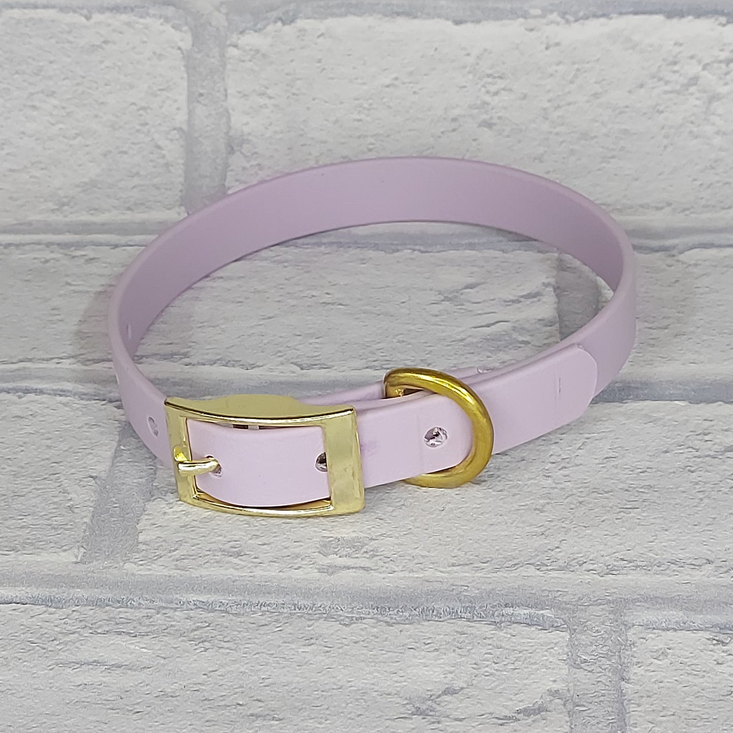 Biothane Collar Lavender / Gold Coloured hardware - Small