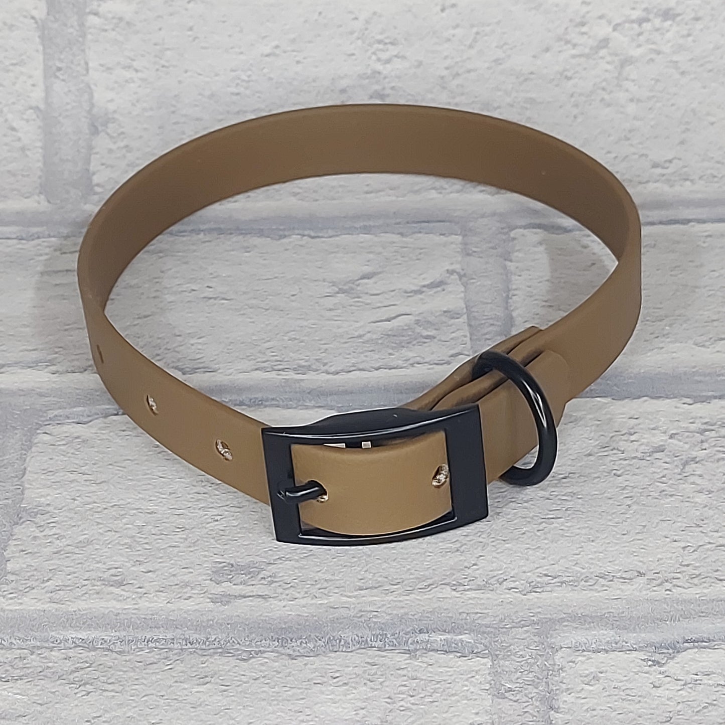 Biothane Collar Khaki/ Black hardware - Small