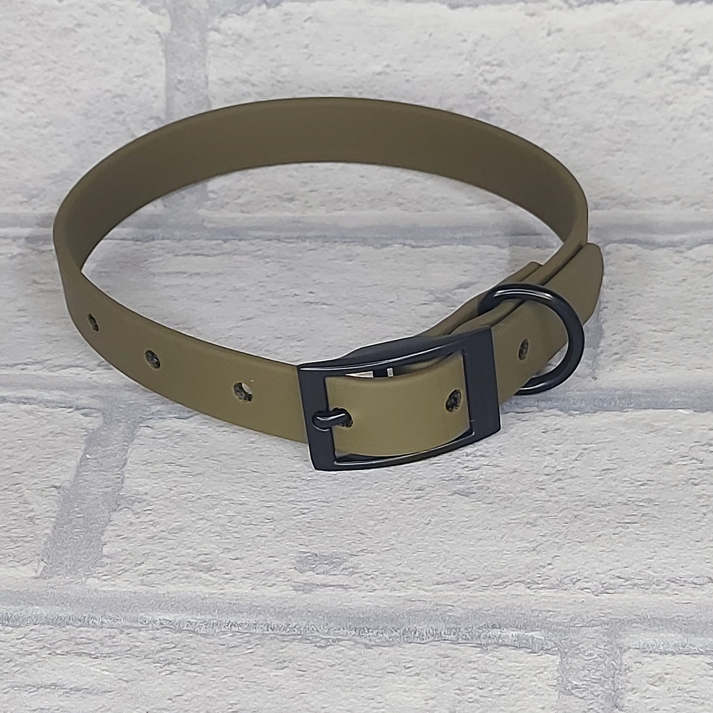 Biothane Collar Olive/ Black hardware - Small