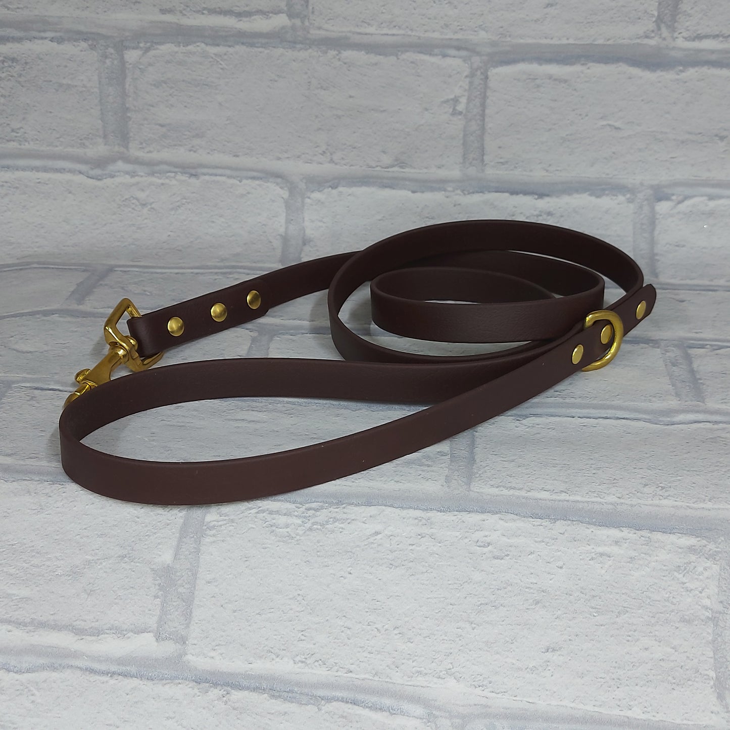 Biothane Lead Brown / Gold Coloured hardware -120cm