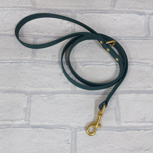 Biothane Lead Drk Green / Gold Coloured hardware -120cm