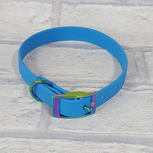 Biothane Collar Royal / Rainbow Coloured hardware -  Small