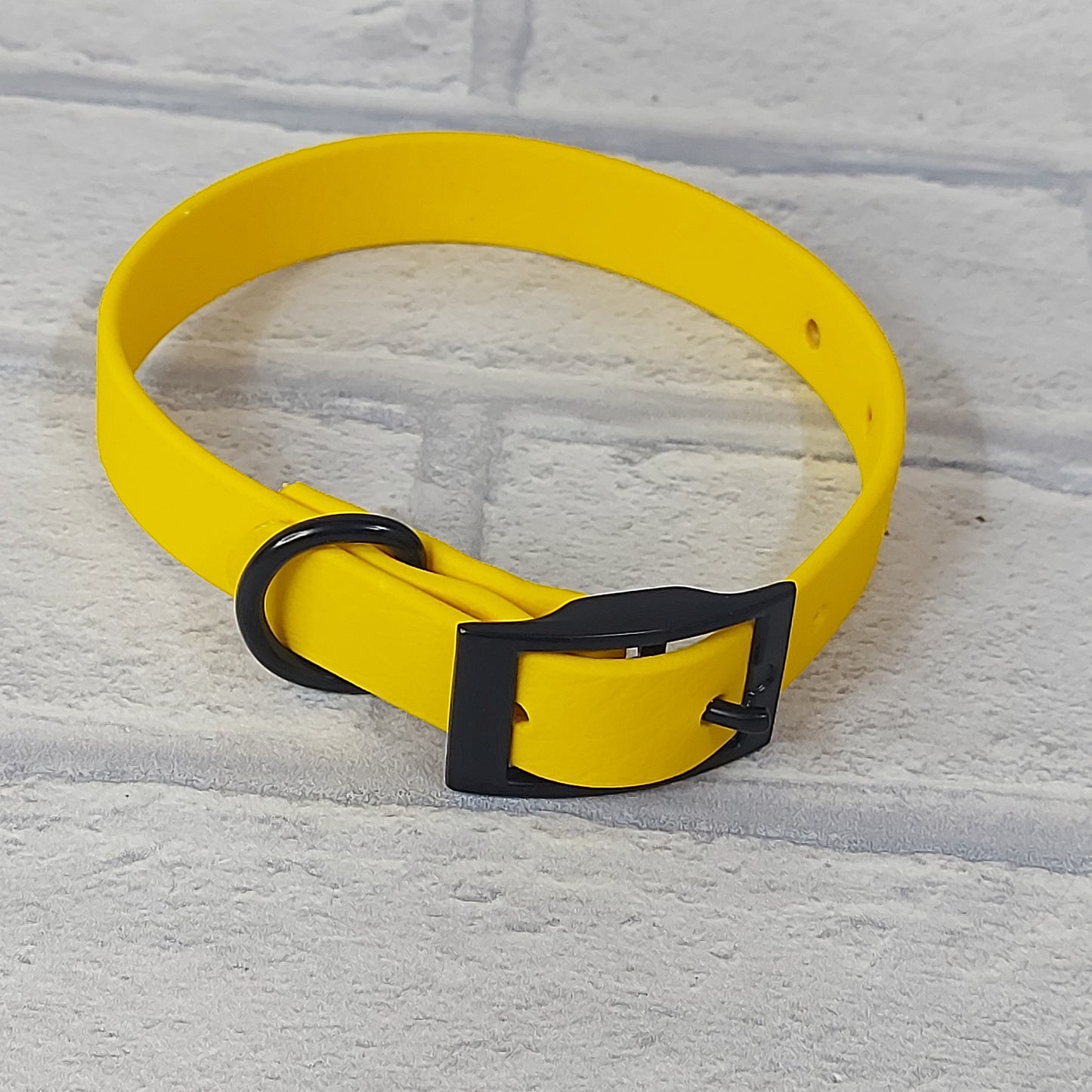 Biothane Collar Yellow / Black Coloured hardware -  X Small