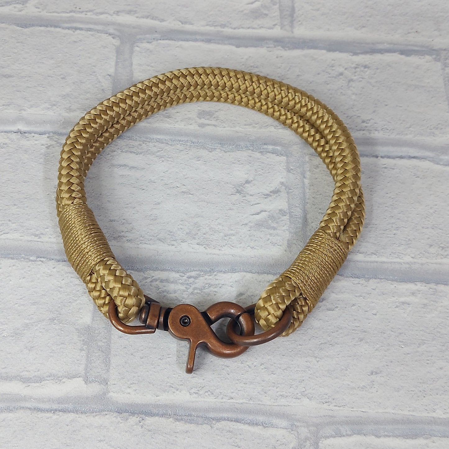 Paracord Collar - Golden Brown /  Vintage Gold coloured hardware 40cm