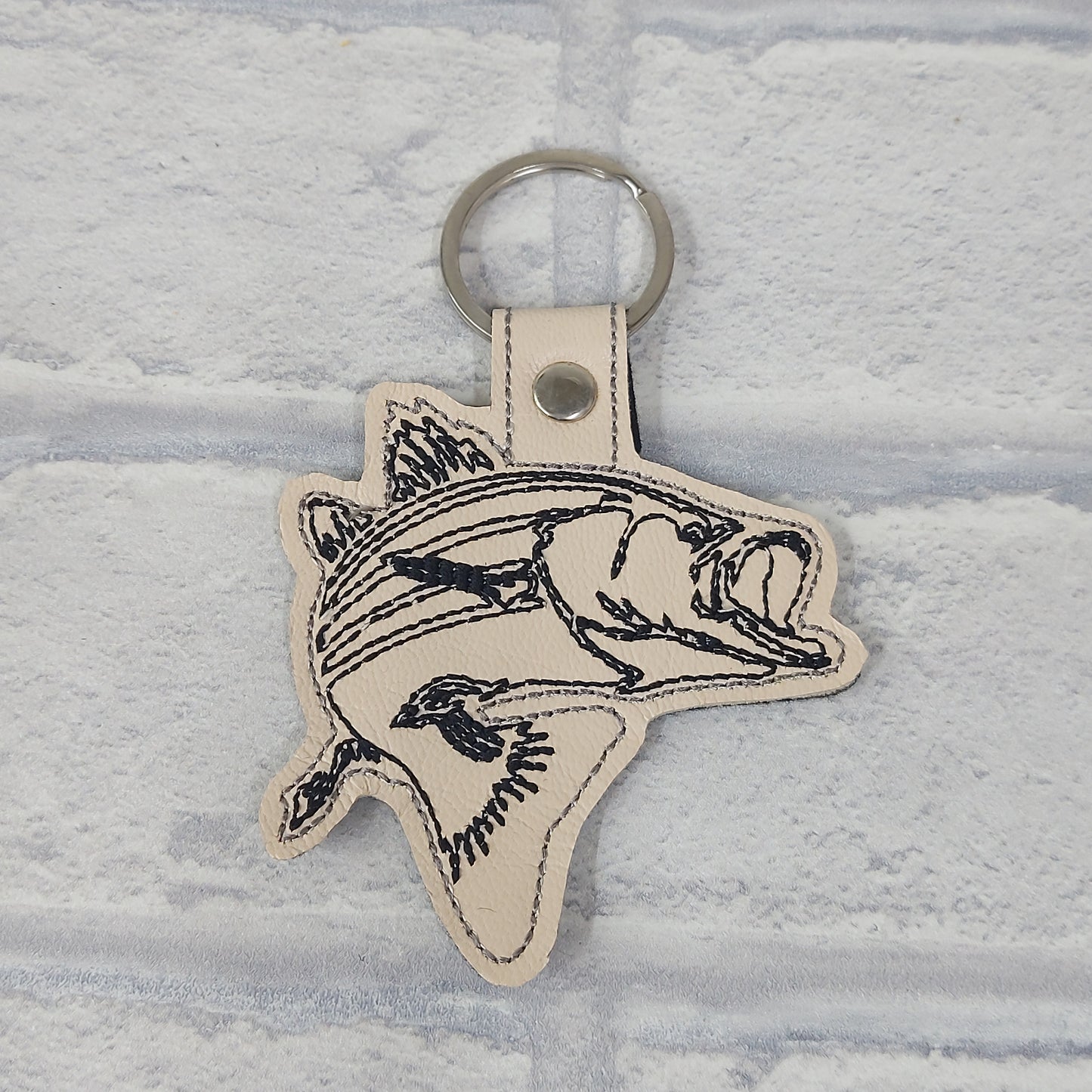 Handmade Vinyl Keyring - Fish / fishing