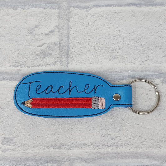 Handmade Vinyl Keyring - Teacher / pencil