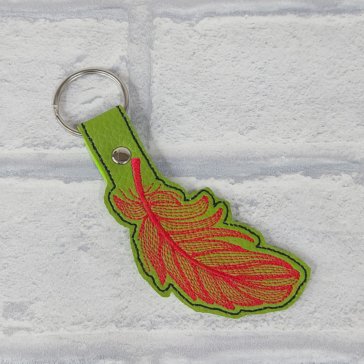 Handmade Vinyl Keyring - Feather