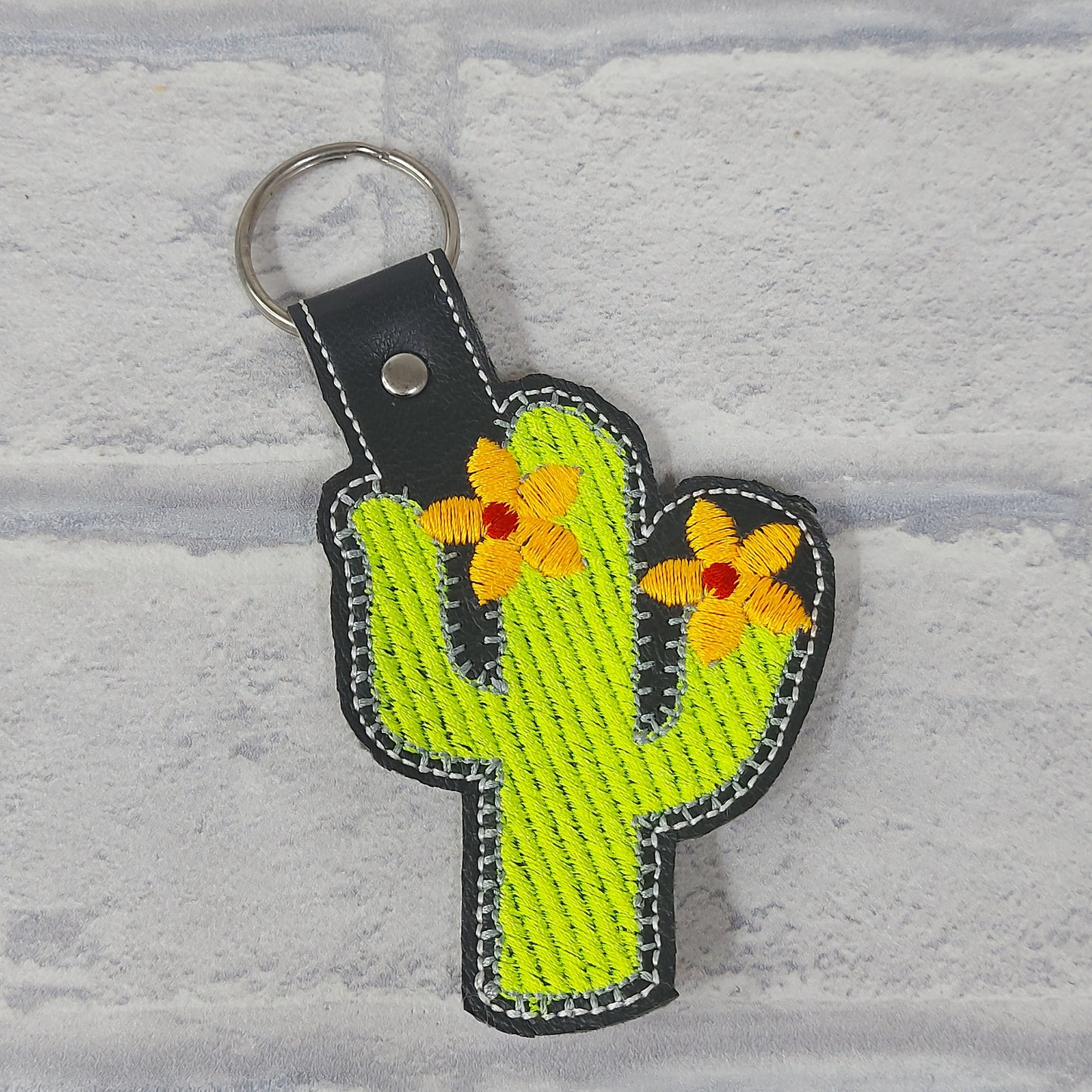 Handmade Vinyl Keyring - Tall Cactus