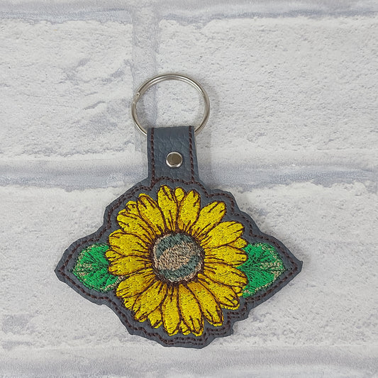 Handmade Vinyl Keyring - Sunflower