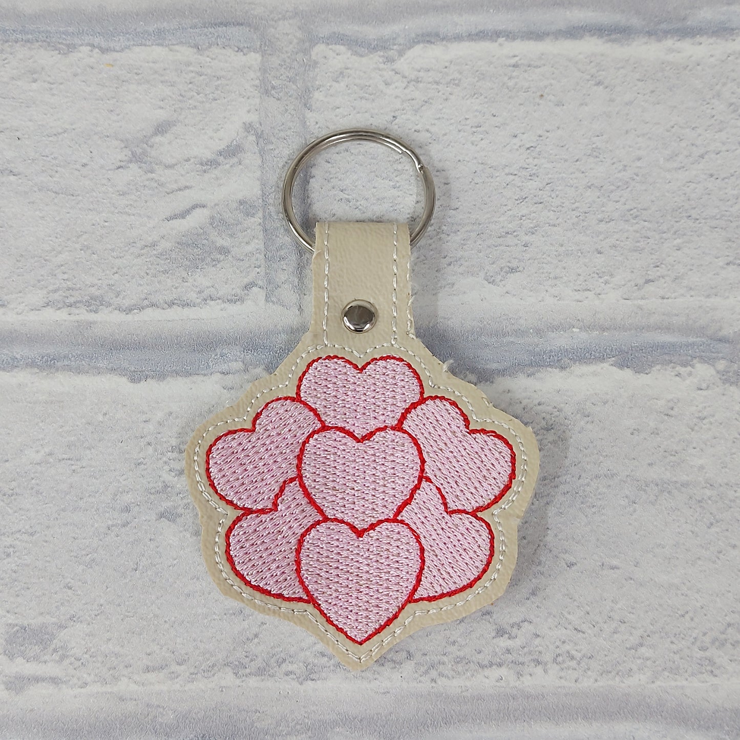 Handmade Vinyl Keyring - Hearts