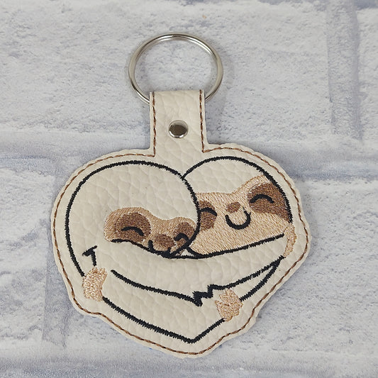 Handmade Vinyl Keyring - Sloth Cuddles