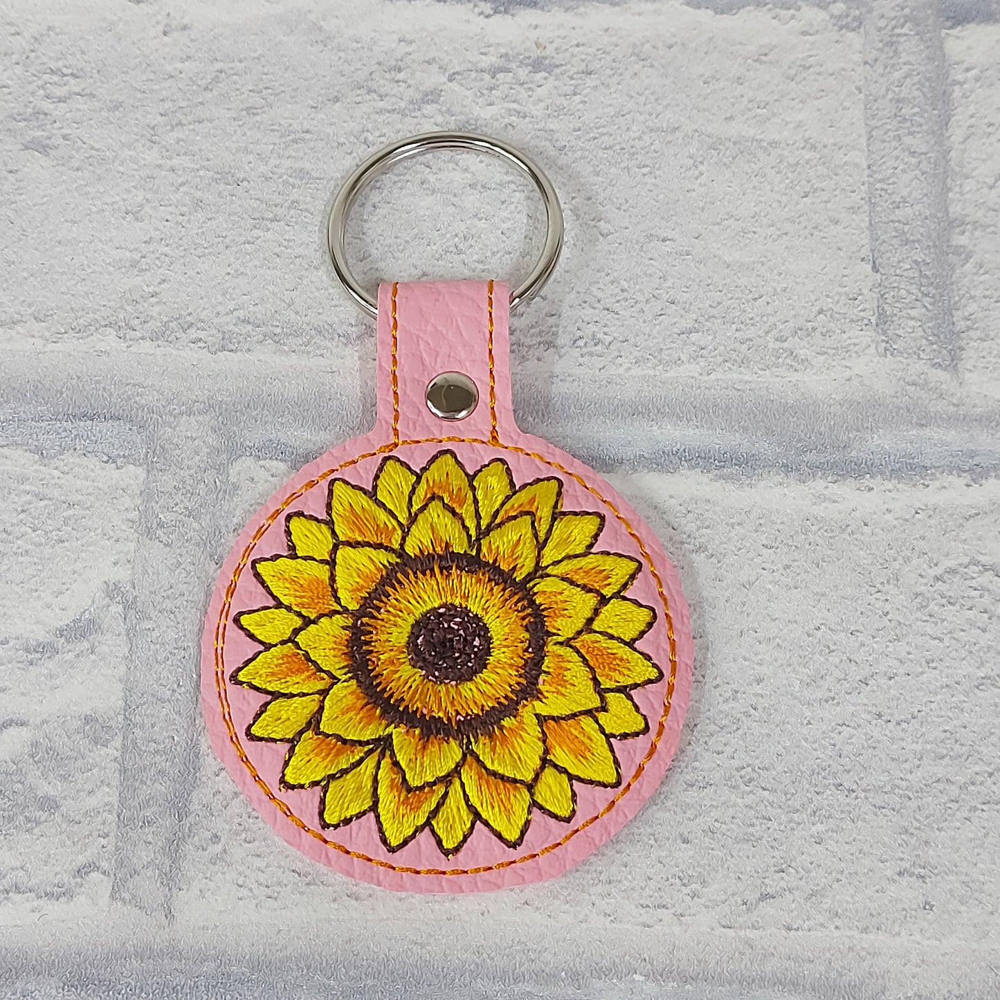 Handmade Vinyl Keyring - Sunflower