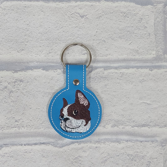 Handmade Vinyl Keyring - Dog -  Frenchie Small