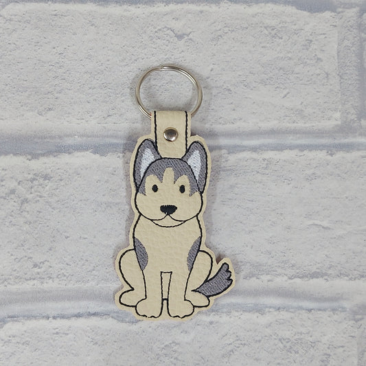 Handmade Vinyl Keyring - Dog -  Husky