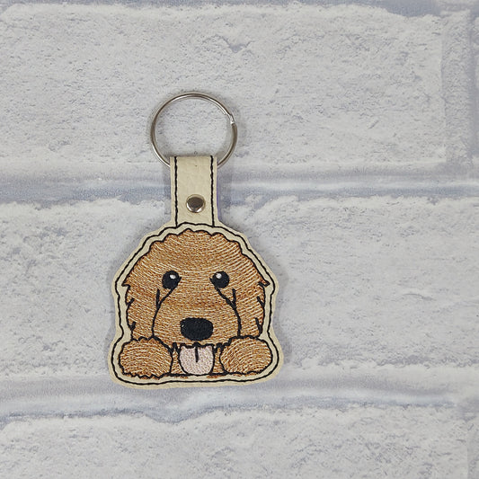 Handmade Vinyl Keyring - Dog -  Labradoodle