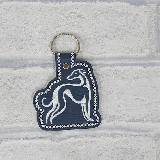 Handmade Vinyl Keyring - Dog - Greyhound or Whippet