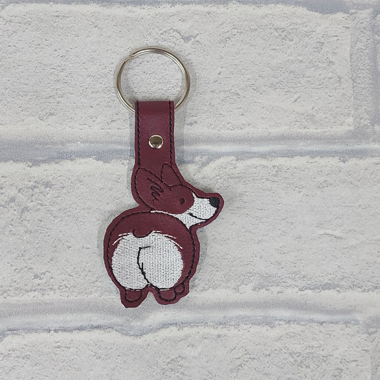 Handmade Vinyl Keyring - Cute Corgi