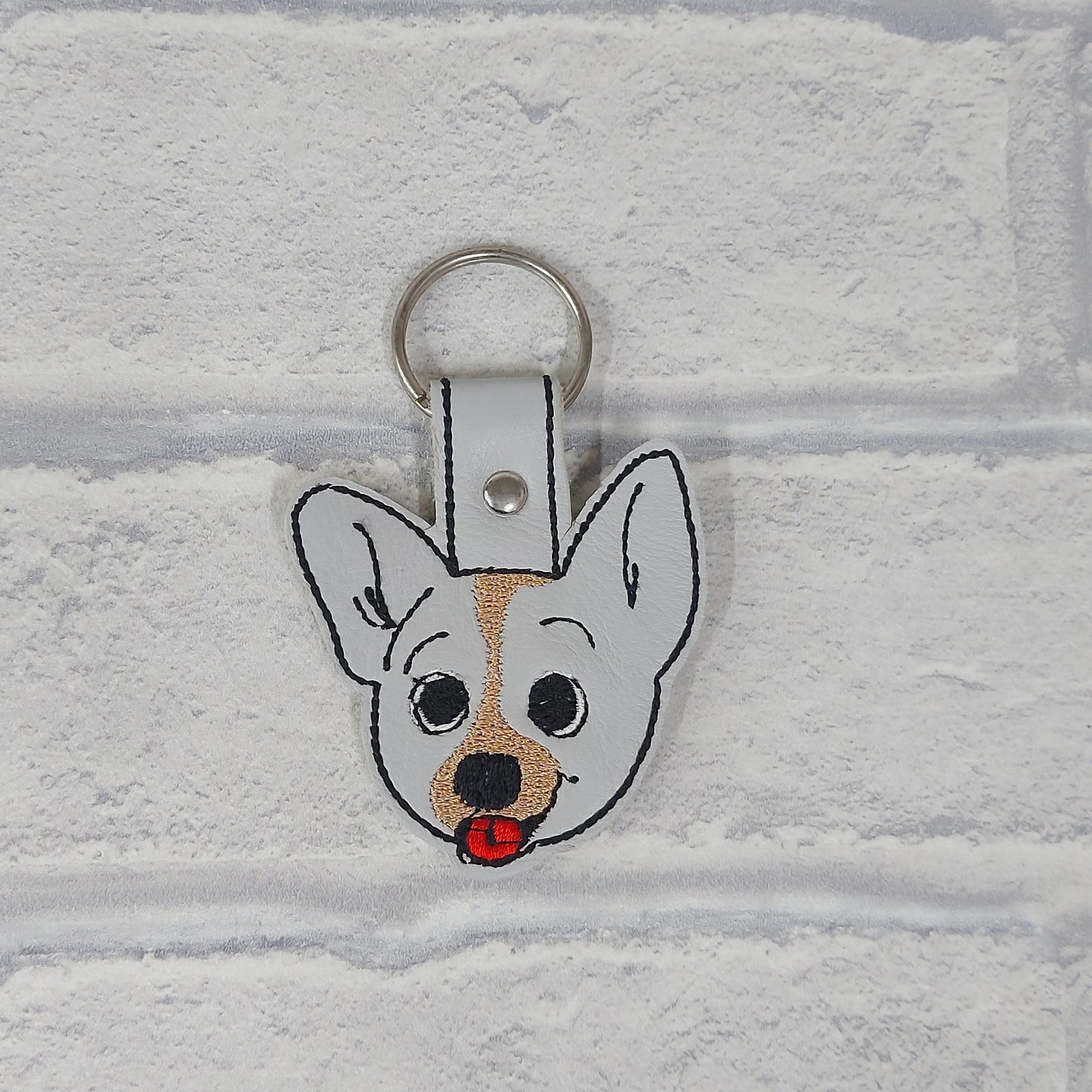 Handmade Vinyl Keyring - Dog -  Fun Corgi