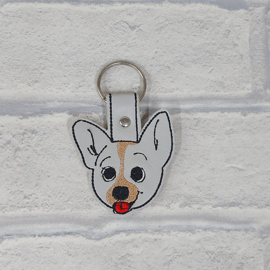 Handmade Vinyl Keyring - Dog -  Fun Corgi