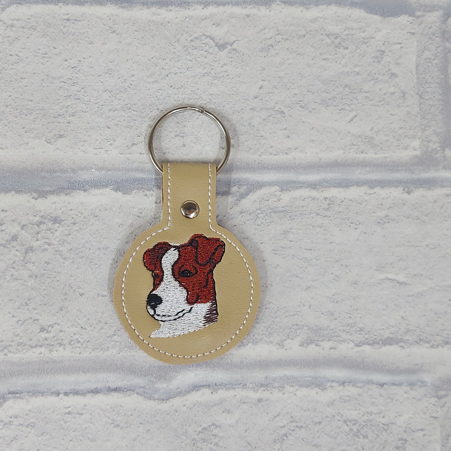 Handmade Vinyl Keyring - Dog -  Small Jack Russell Terrier