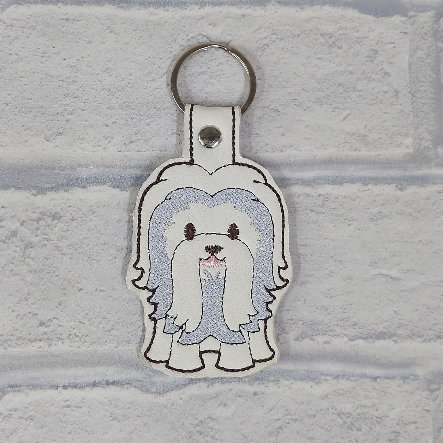 Handmade Vinyl Keyring - Dog -  Lhaso Apso