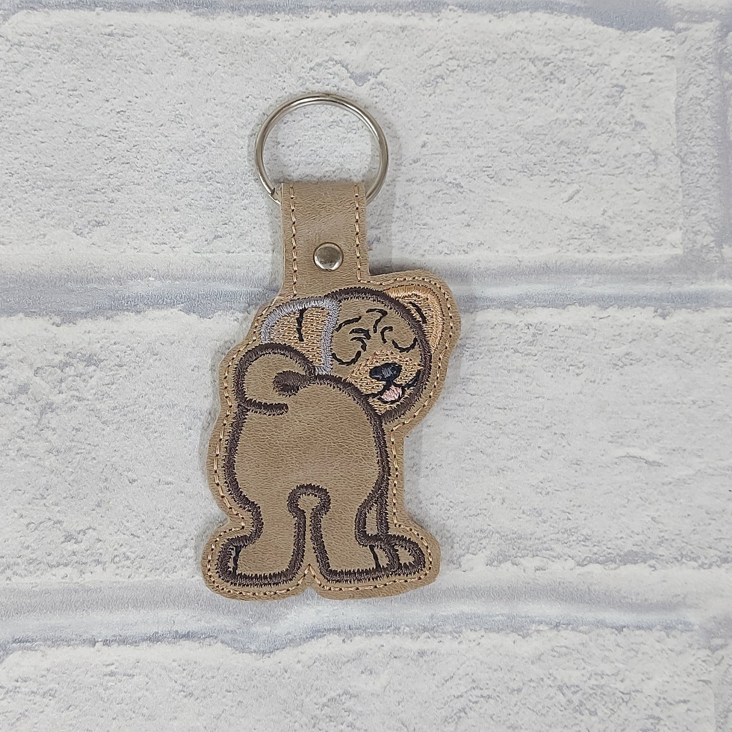 Handmade Vinyl Keyring - Dog -  Pug