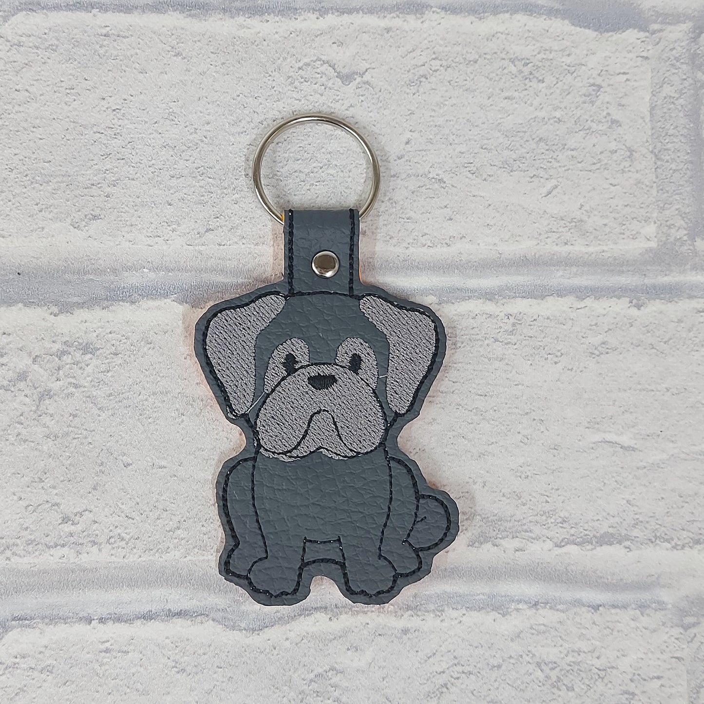 Handmade Vinyl Keyring - Dog -  Boxer