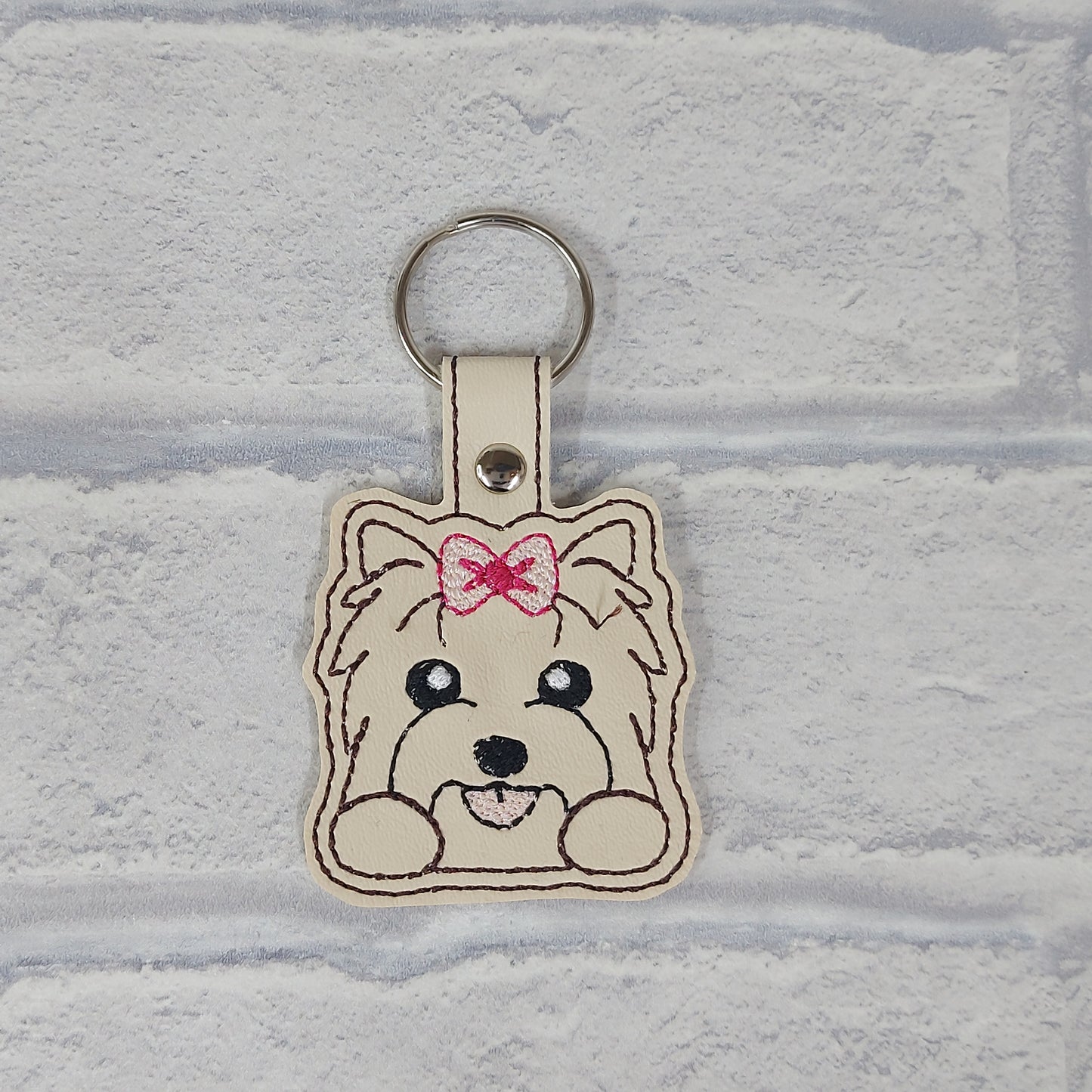 Handmade Vinyl Keyring - Dog -  Fun Yorkie