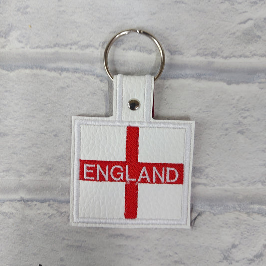 Handmade Vinyl Keyring - England Flag/St George's Cross