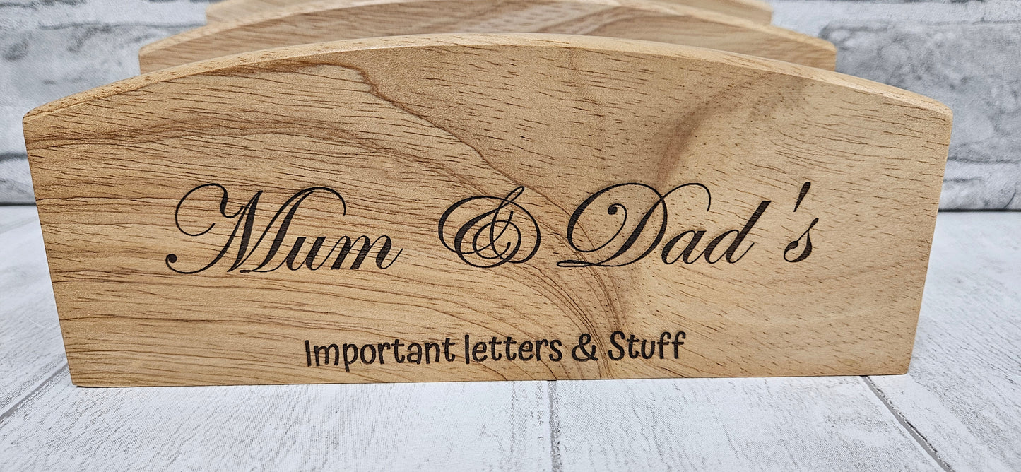 Personalised wooden Letter rack