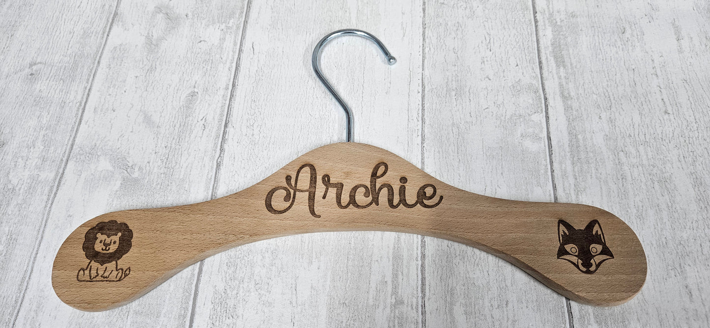 Personalised Beech childrens Hangers