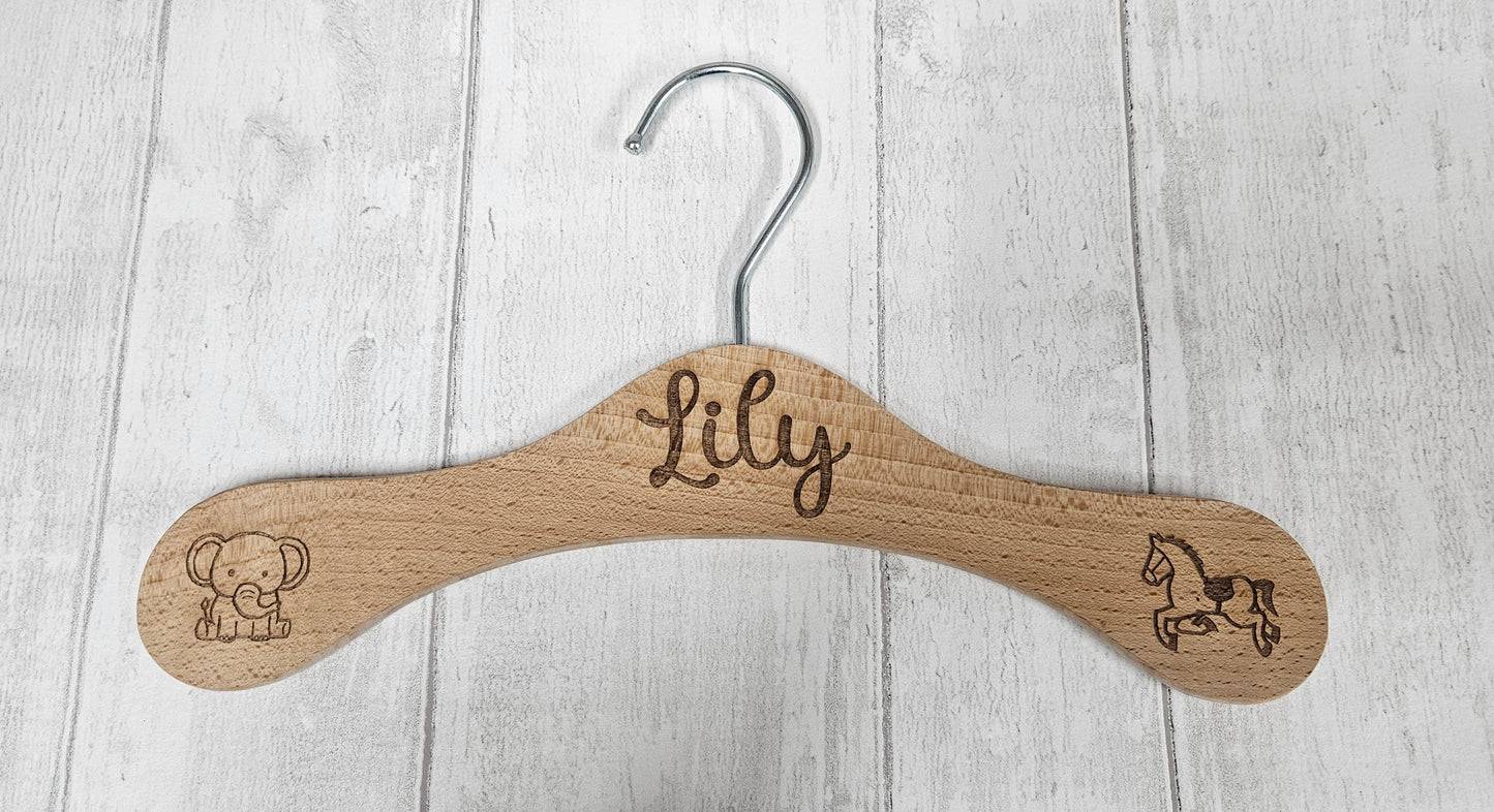 Personalised Beech childrens Hangers