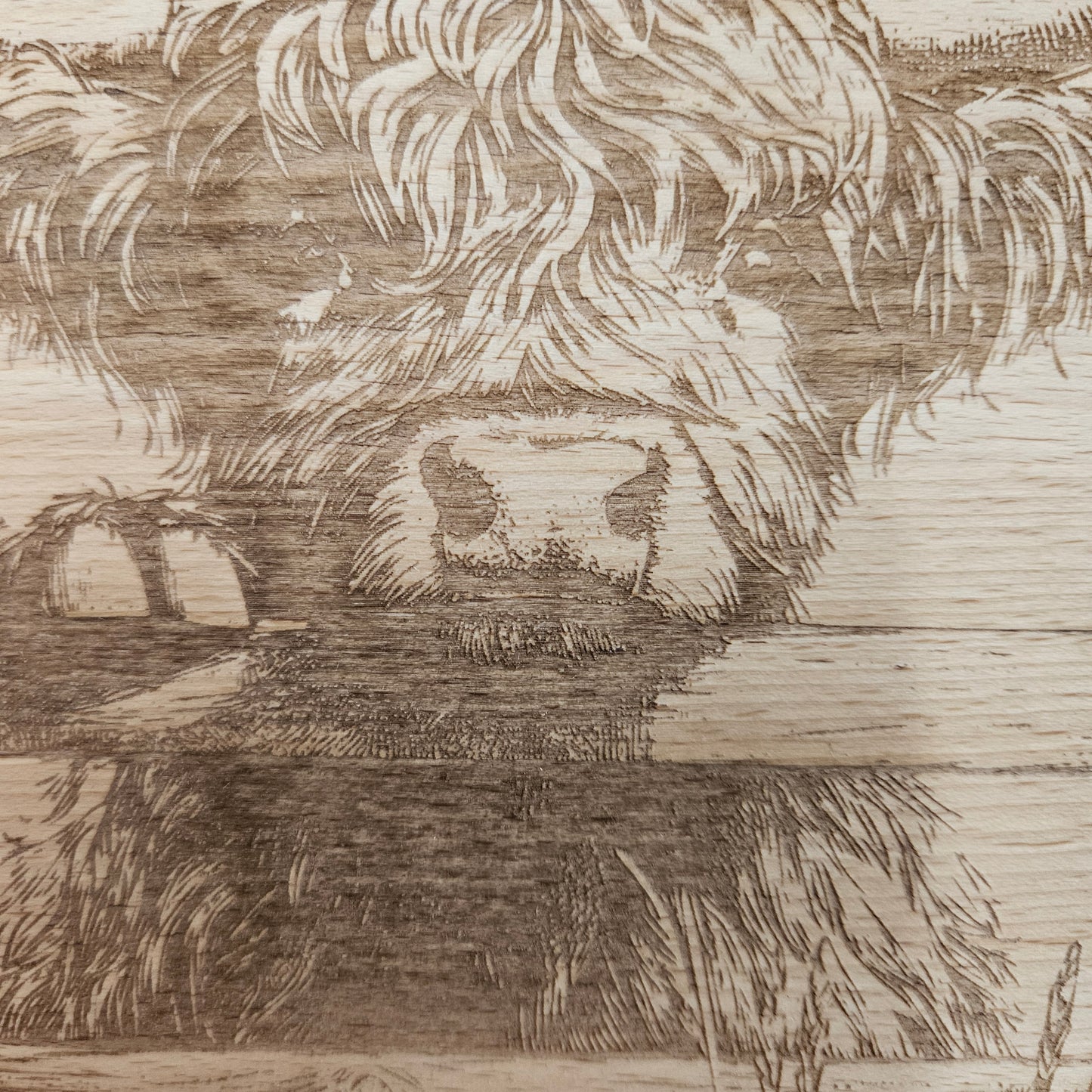 Beech Chopping Board Medium Rectangle  - engraved Highland Cow