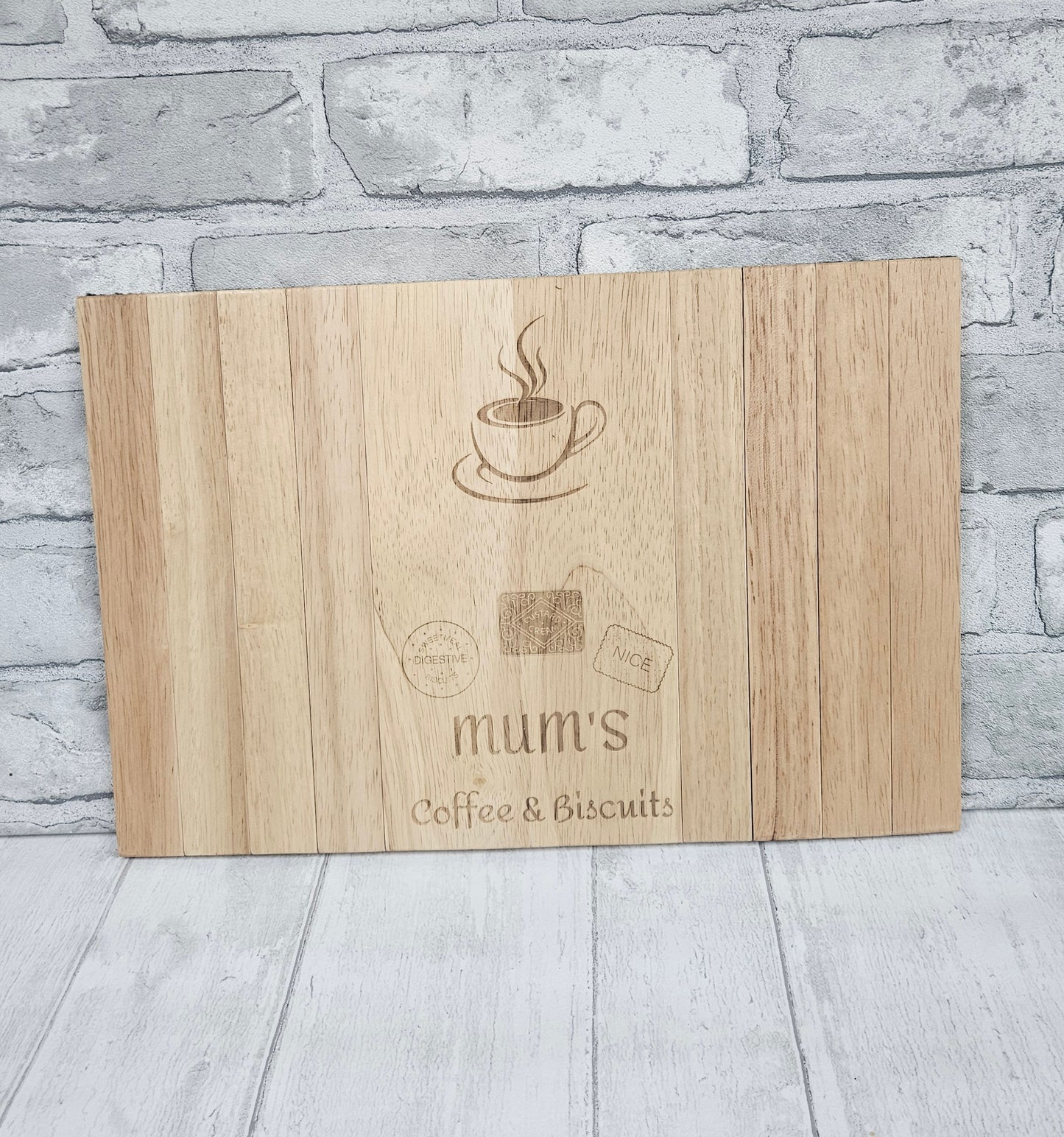 Personalised Flexible Sofa Tray - Mum's Coffee & Biscuits